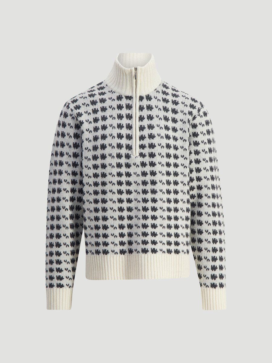 Castle Half Zip Pattern Knit Crew