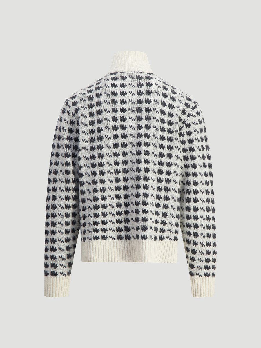 Castle Half Zip Pattern Knit Crew