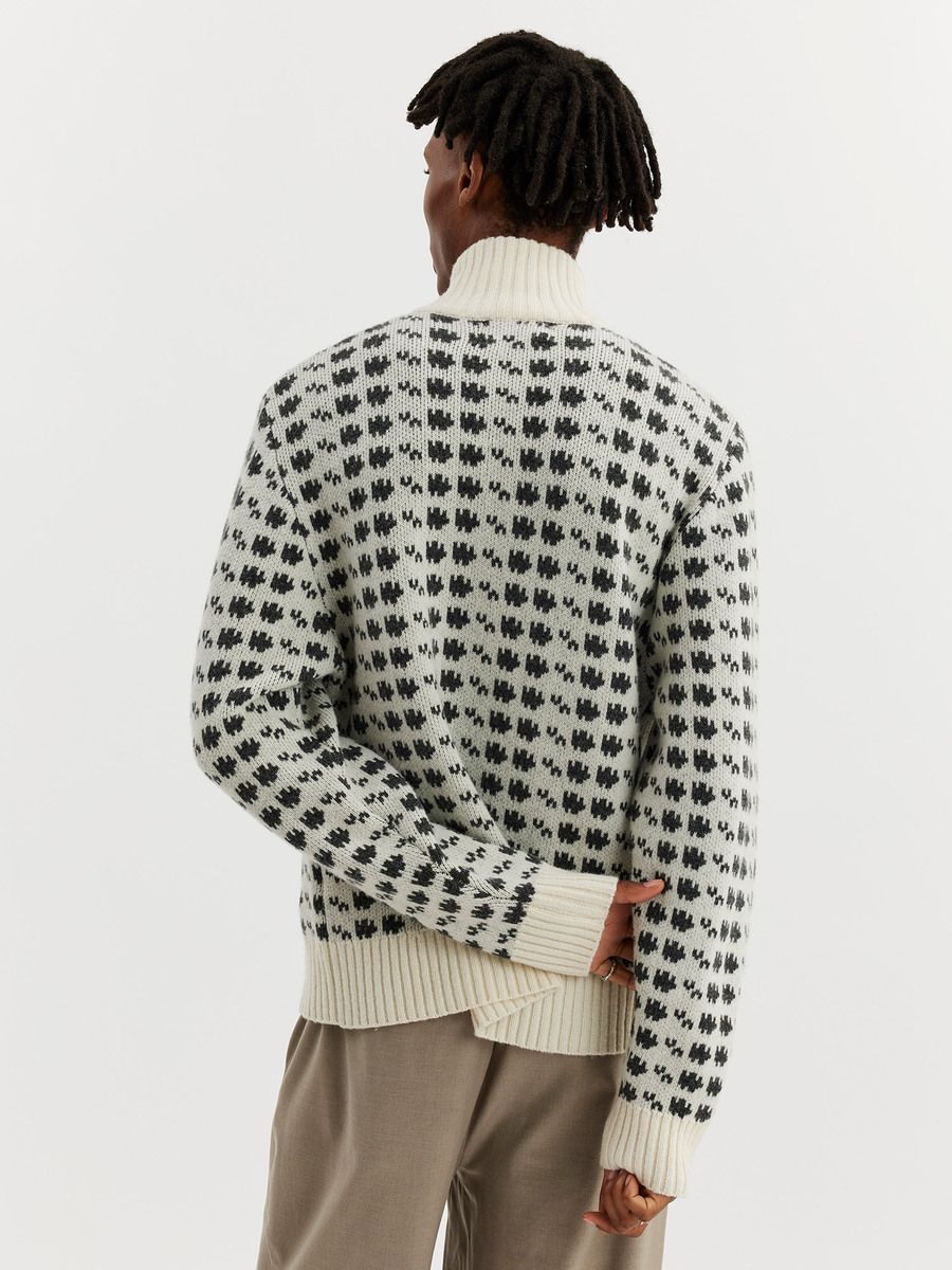 Castle Half Zip Pattern Knit Crew