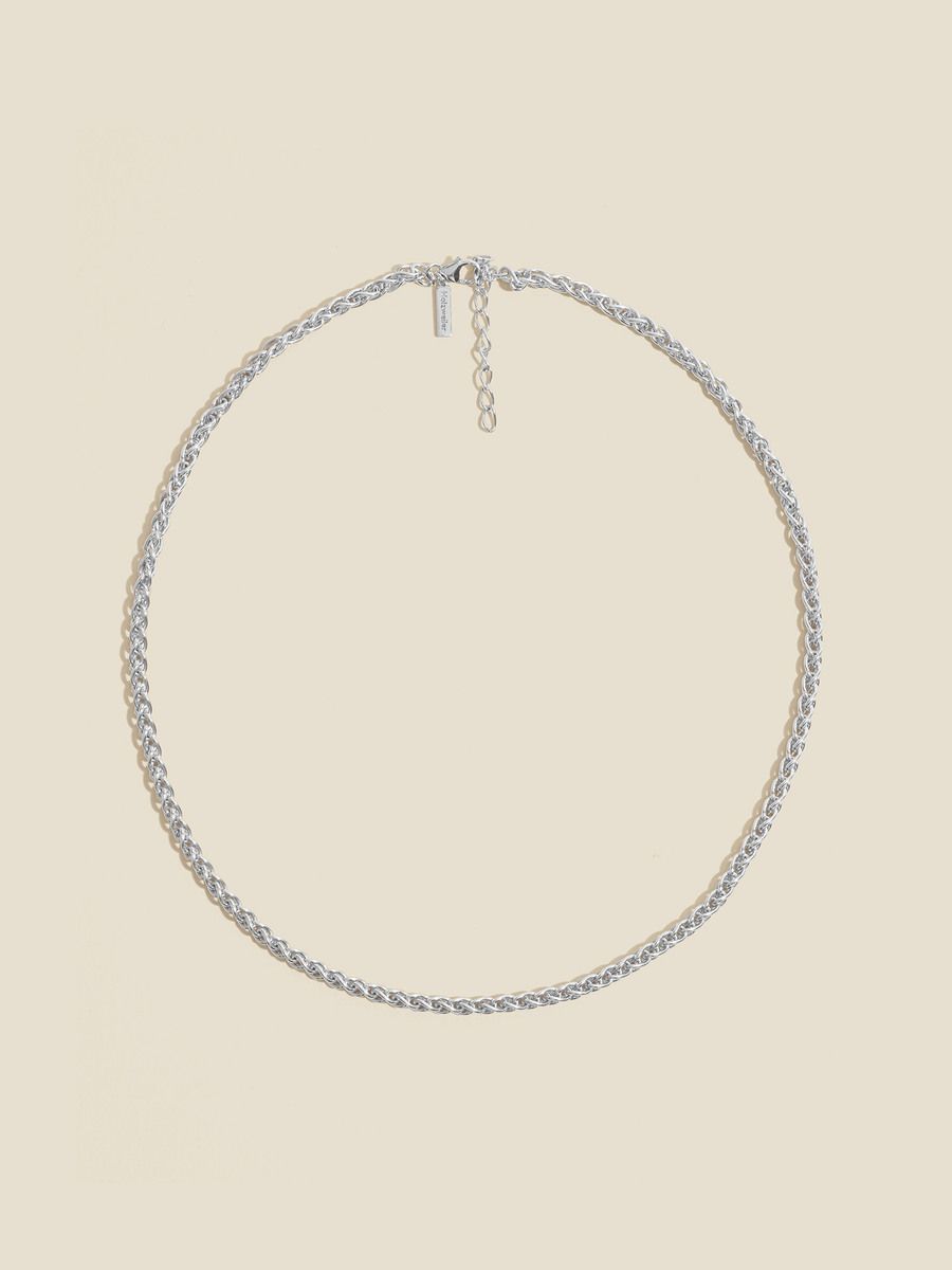 Spike Silver Chain Necklace