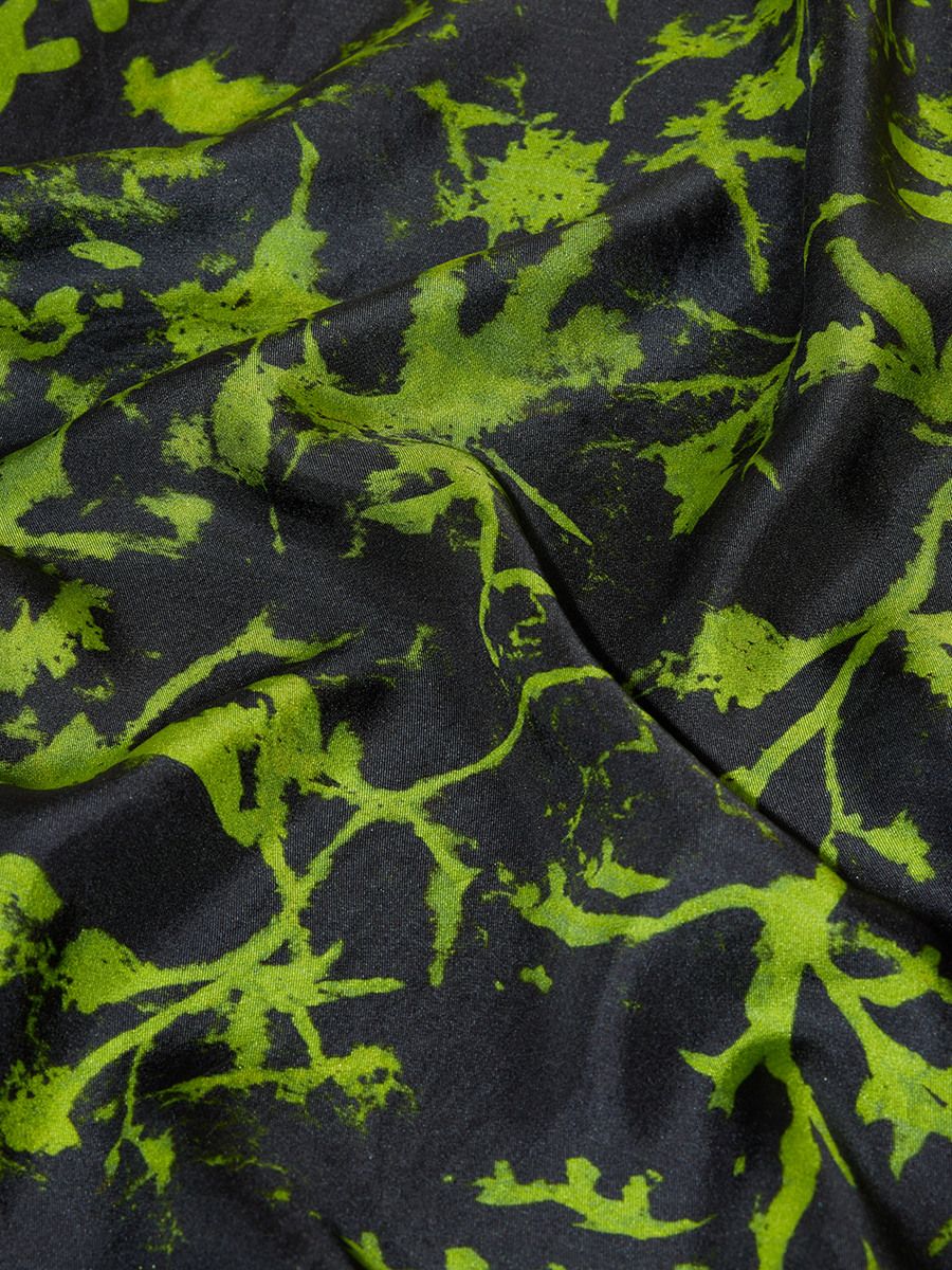 Silk Twill FS Green Floral