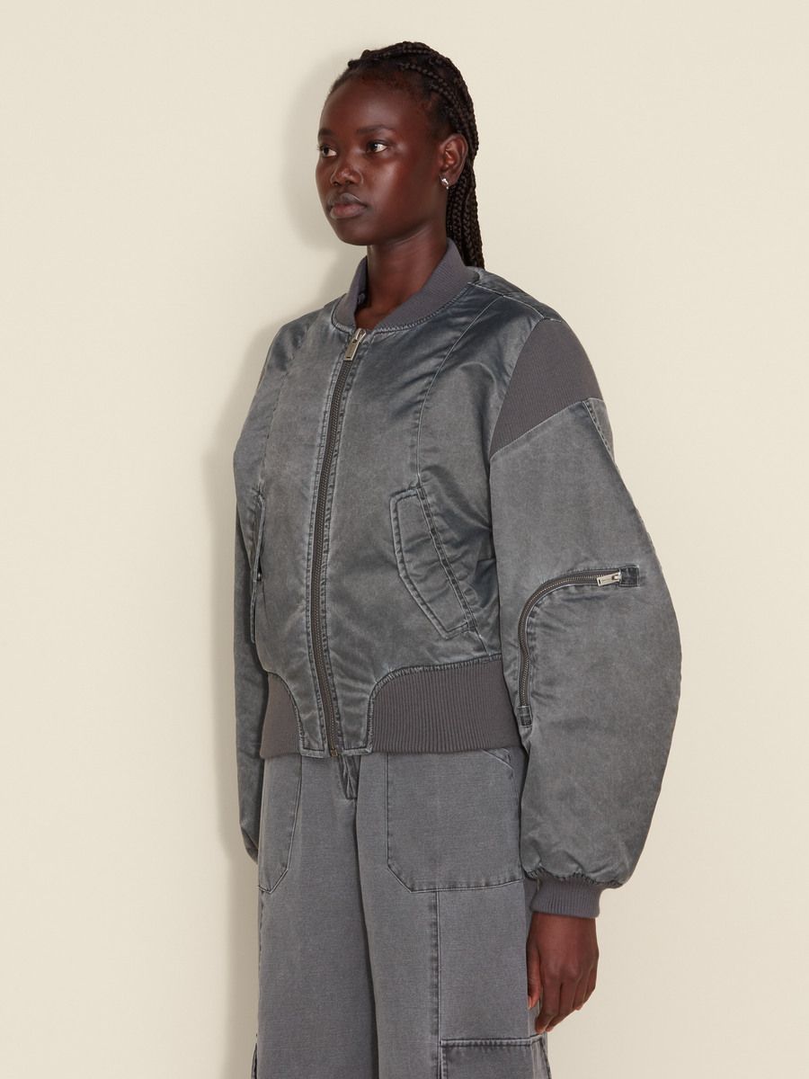 Reb Cropped Bomber Jacket