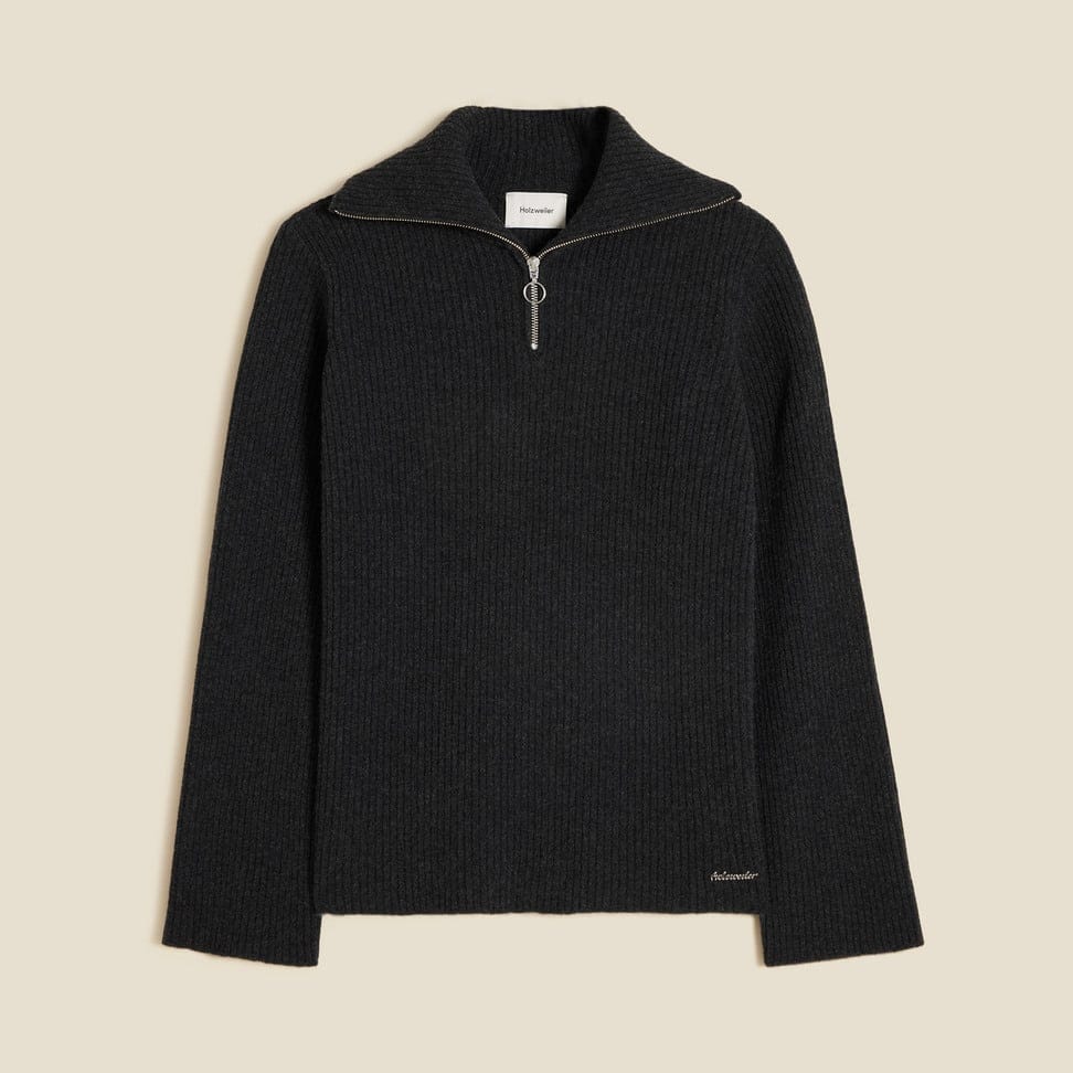 Lambswool Rib Zip Turtle