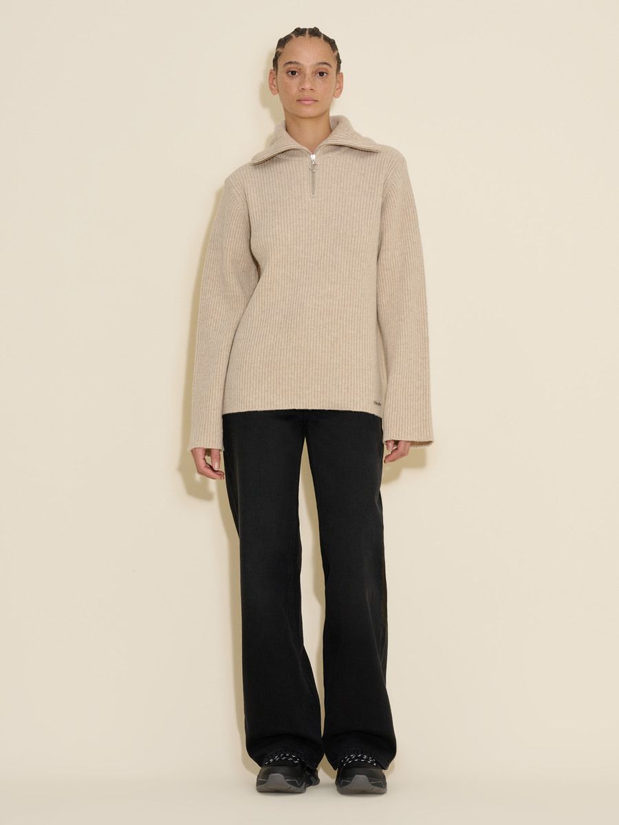 Lambswool Rib Zip Turtle