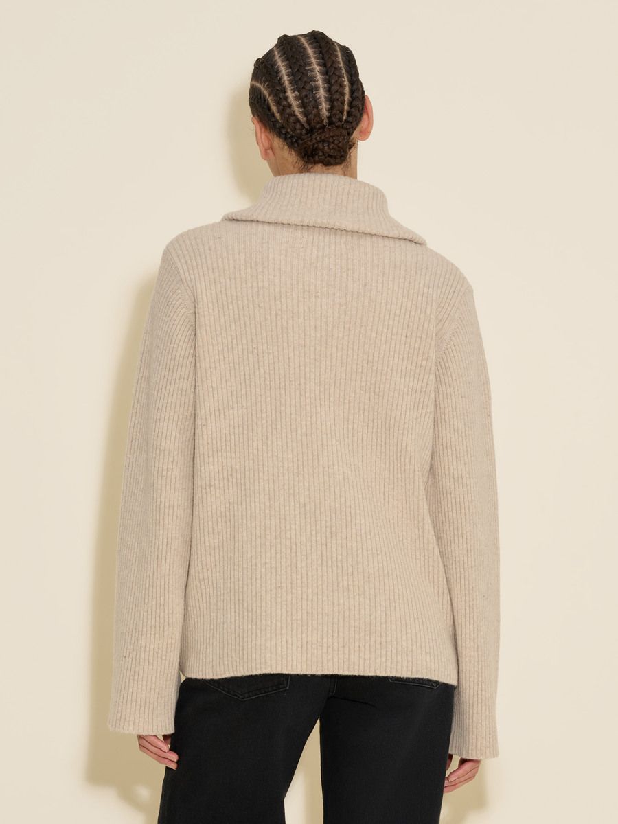 Lambswool Rib Zip Turtle