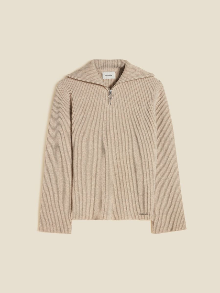 Lambswool Rib Zip Turtle