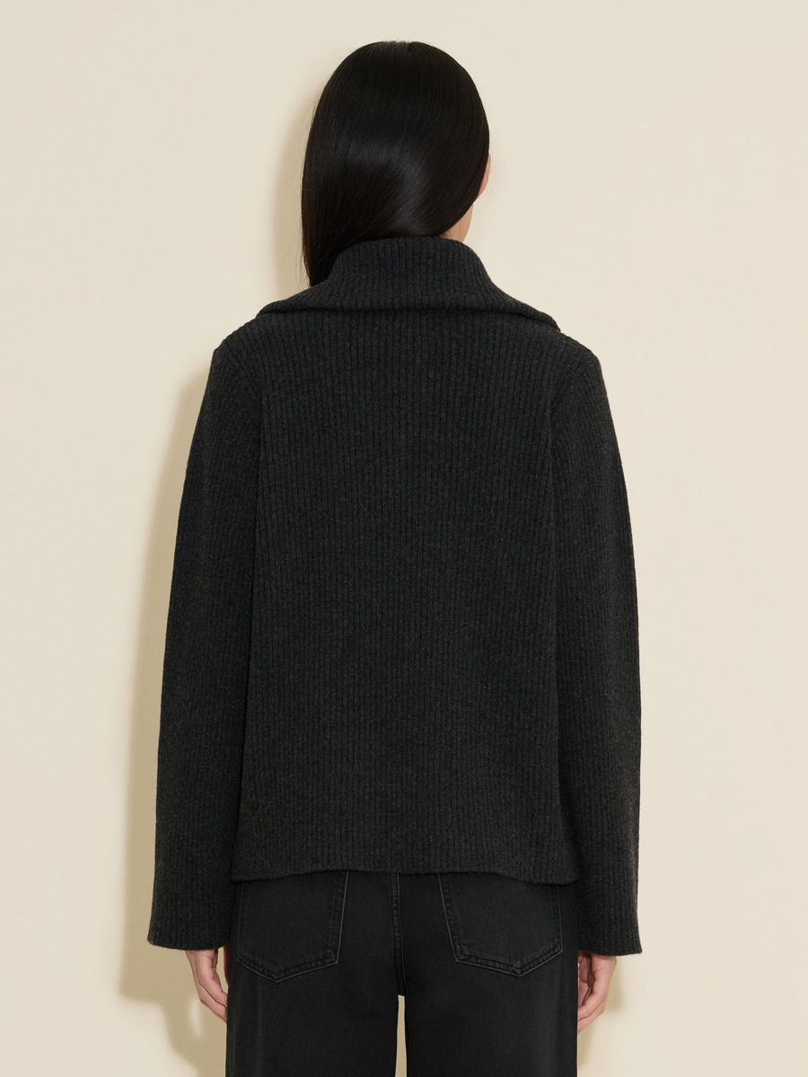 Lambswool Rib Zip Turtle