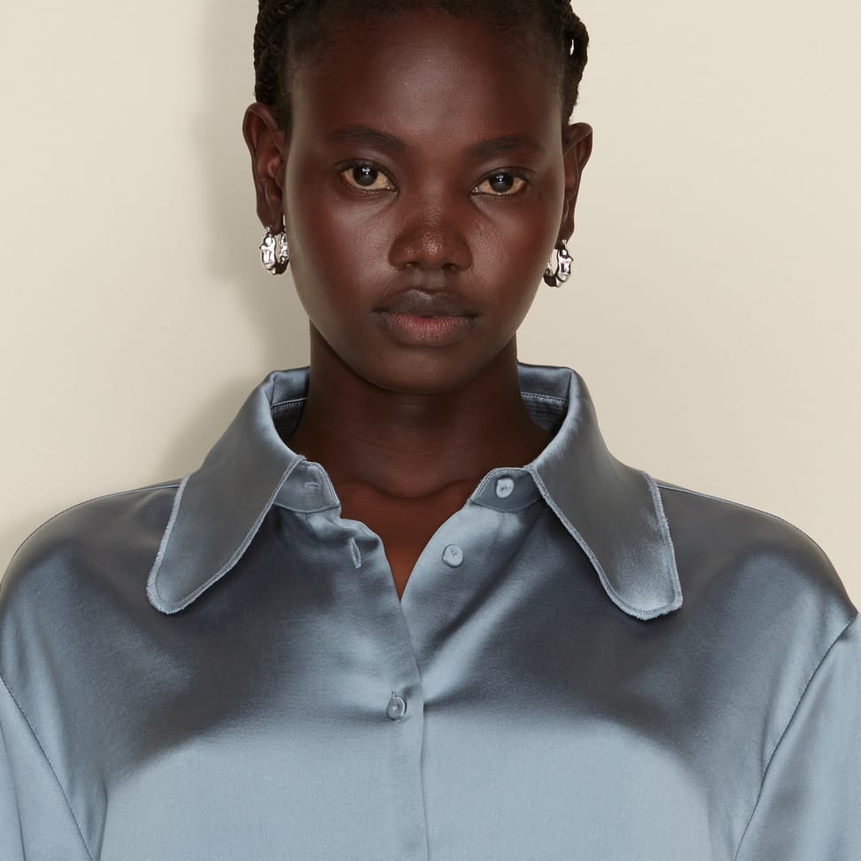 Plum Satin Shirt