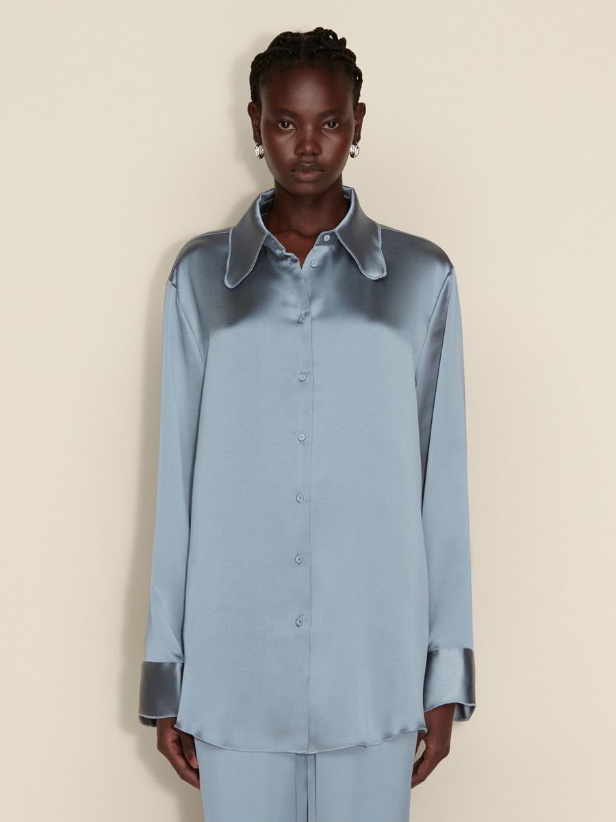 Plum Satin Shirt