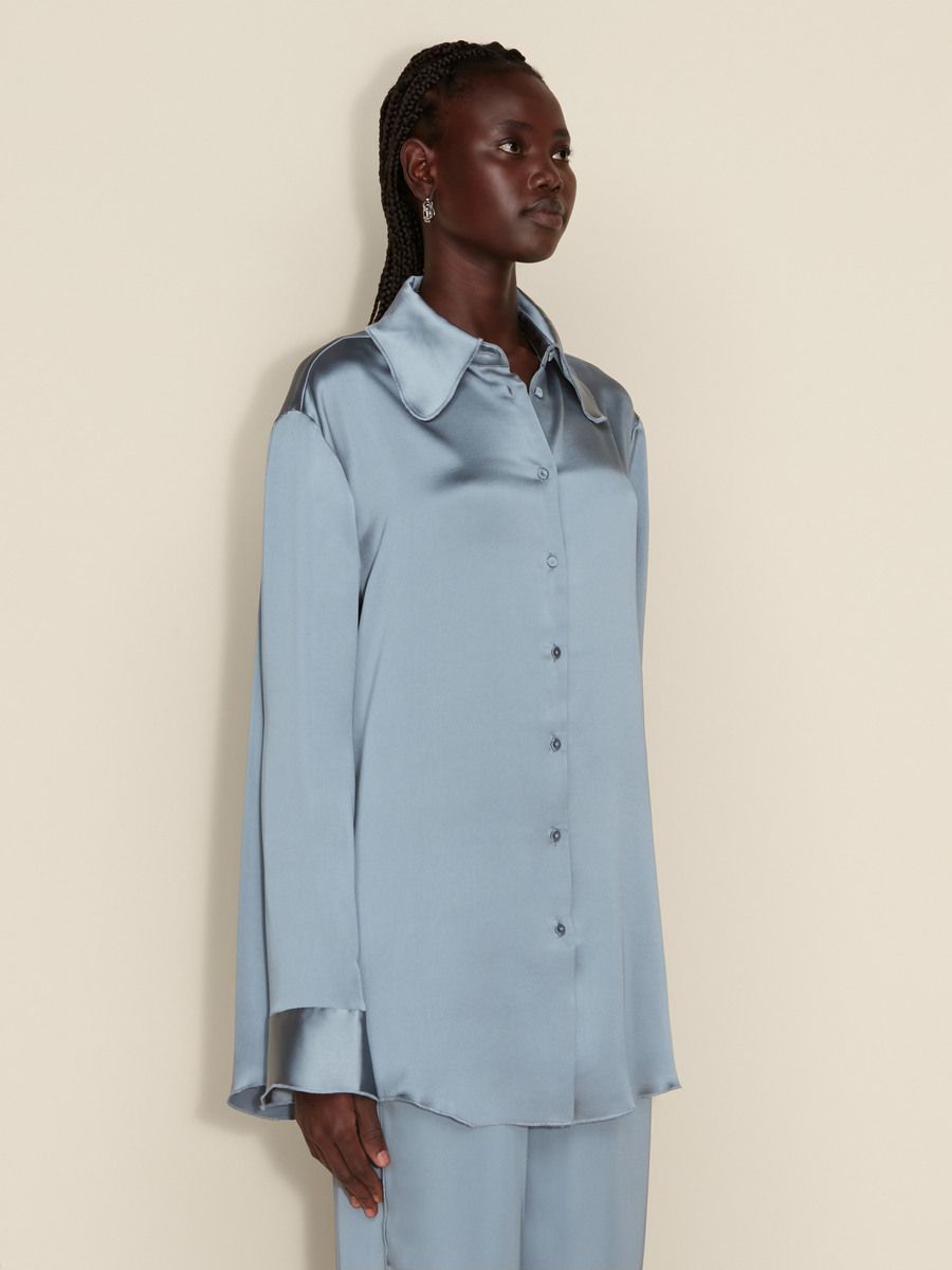 Plum Satin Shirt