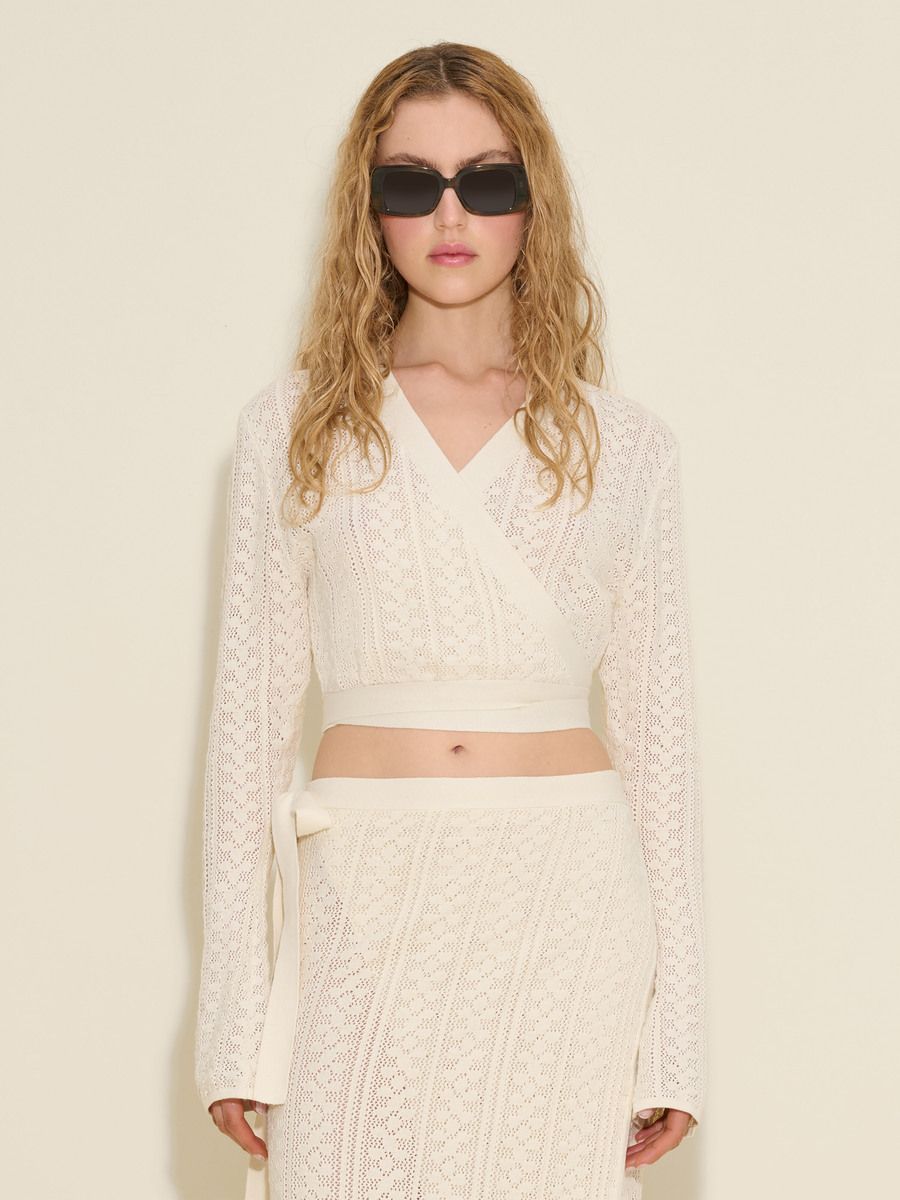 Crochet Knit Wrap Top