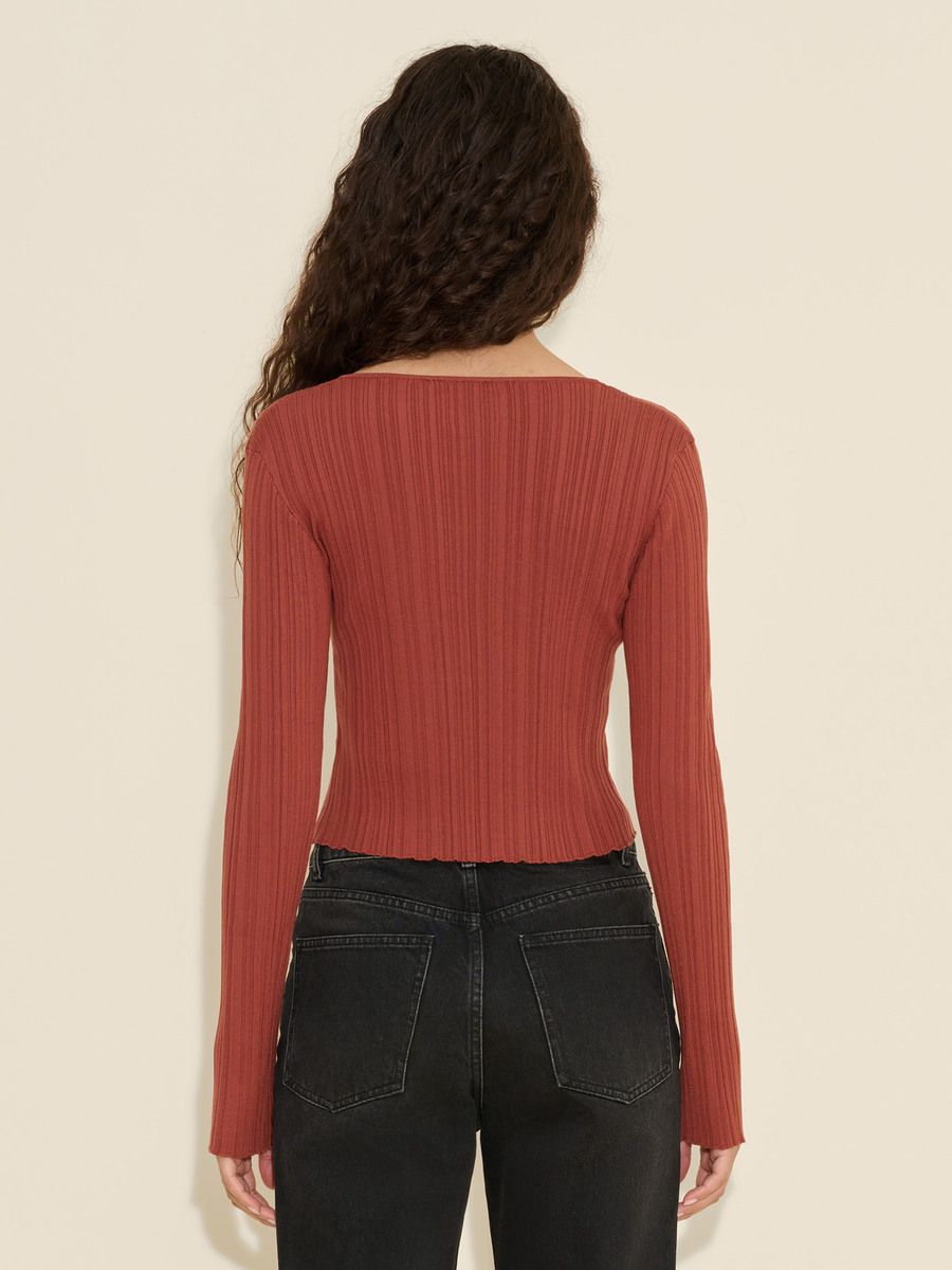 Uneven Rib Knit Cardigan