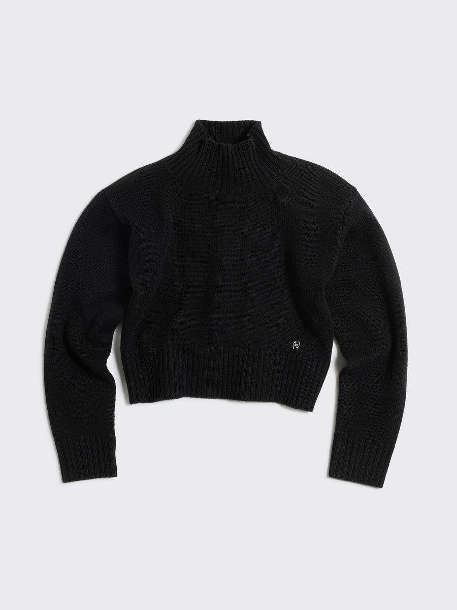 Wool Cropped Turtleneck