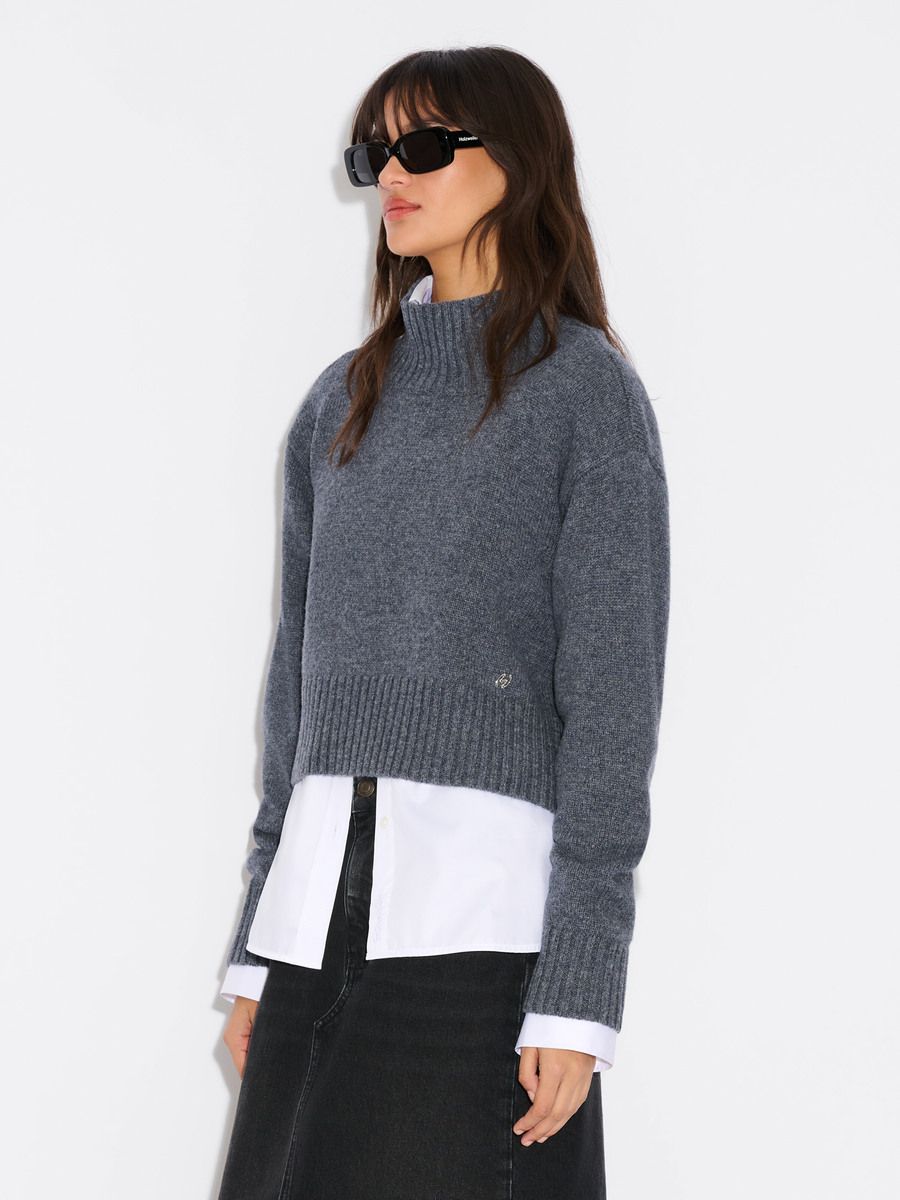 Wool Cropped Turtleneck