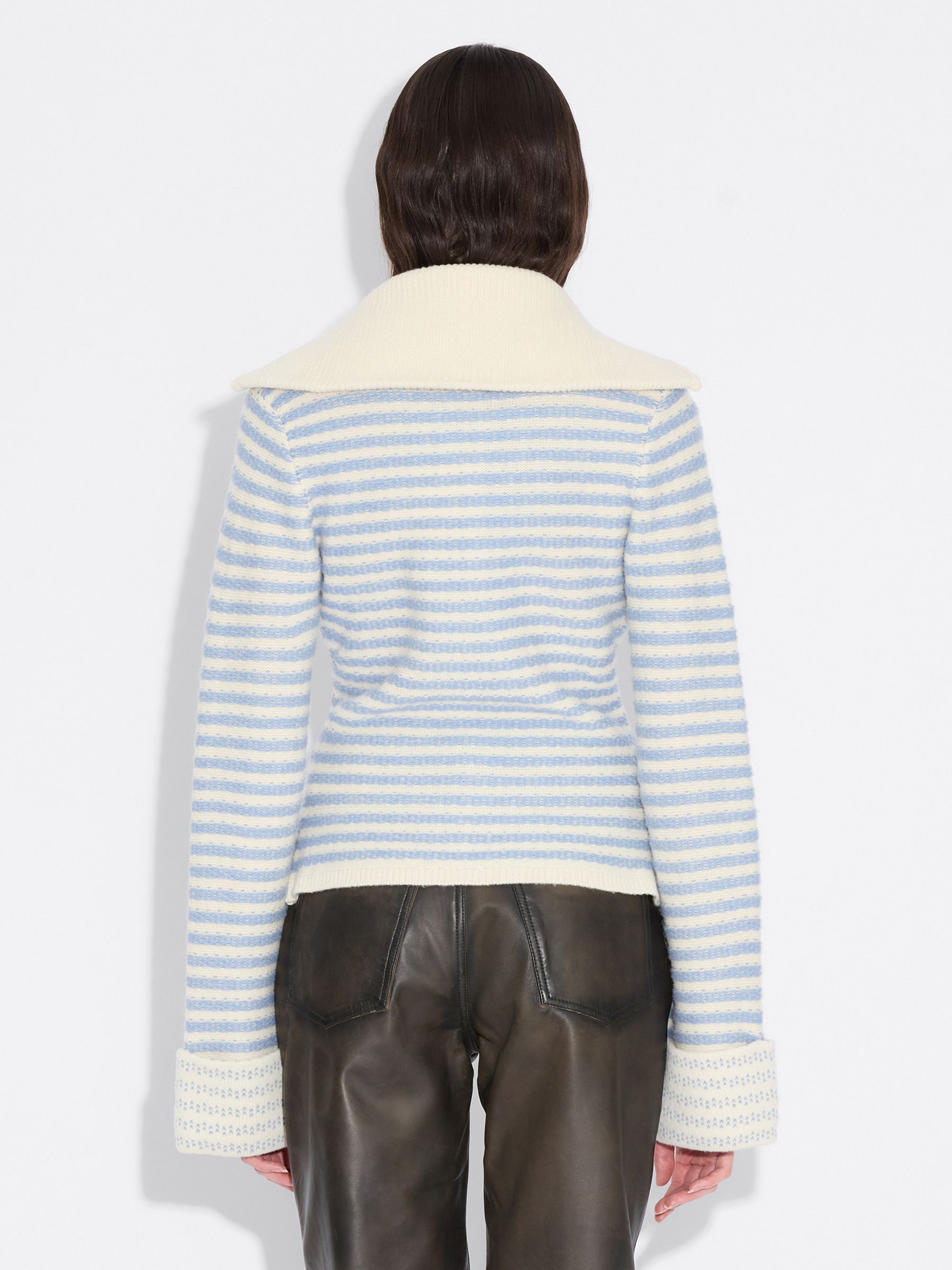 Striped Zip Cardigan