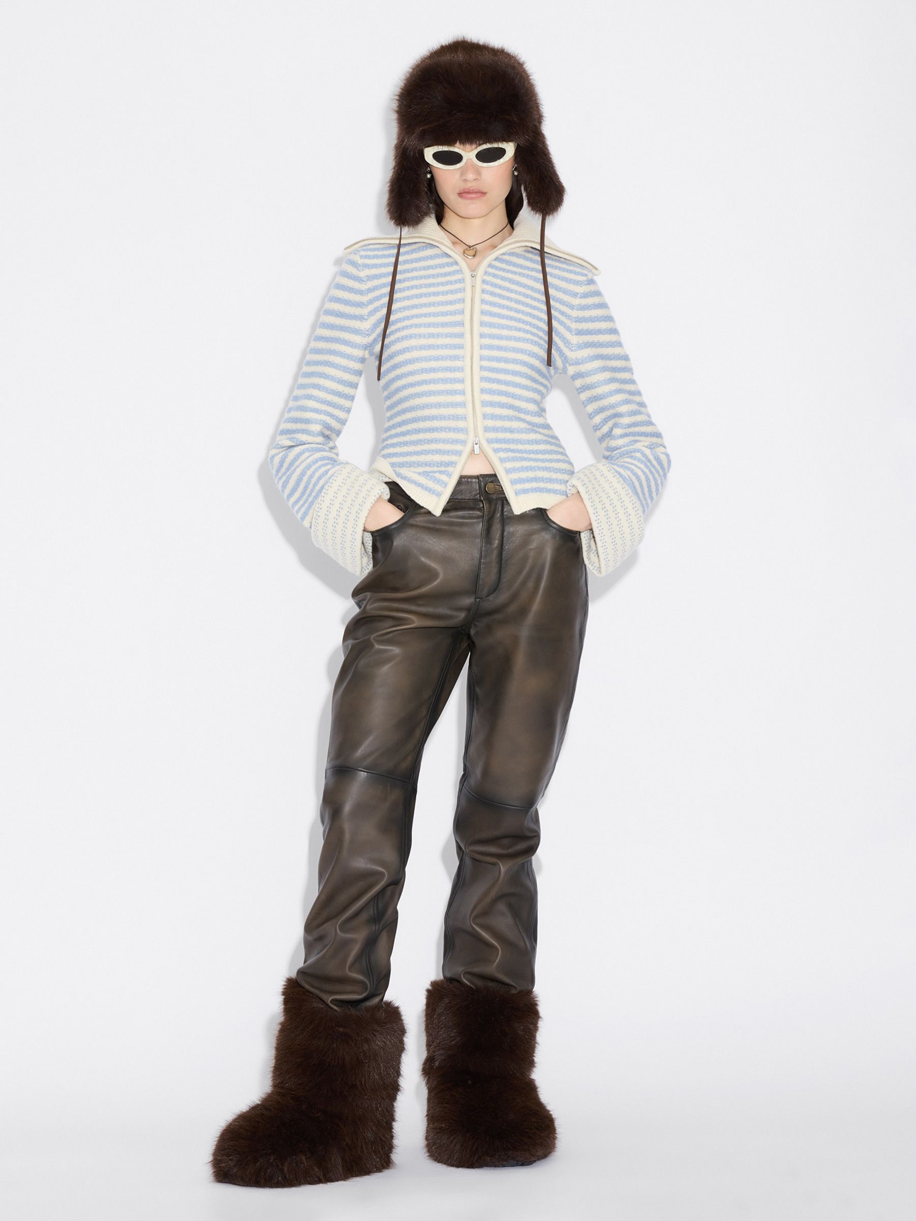Striped Zip Cardigan