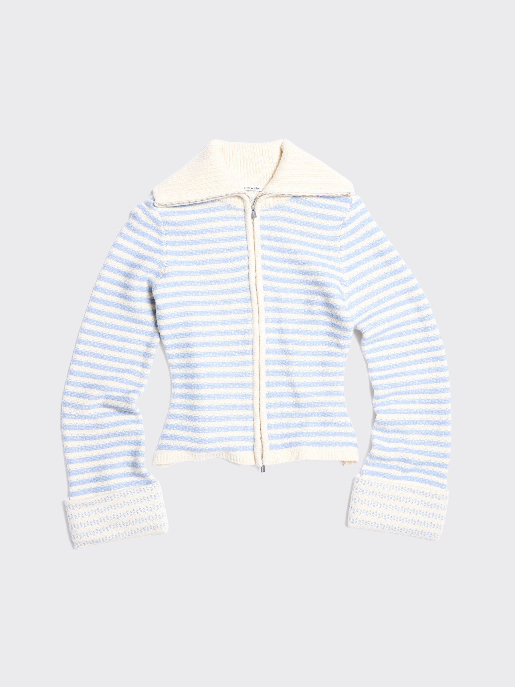 Striped Zip Cardigan