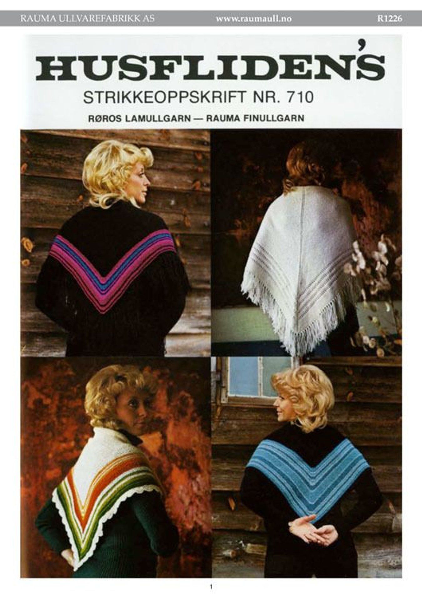 Husflidens strikkeoppskrift nr. 710 Sjal-R710 - Husflidens strikkeoppskrift nr. 710 Sjal