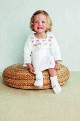 Baby Tunika med roser, sokker og lue-Baby 16-14 - Tunika med roser, sokker og lue