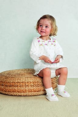 Baby Tunika med roser, sokker og lue-Baby 16-14 - Tunika med roser, sokker og lue