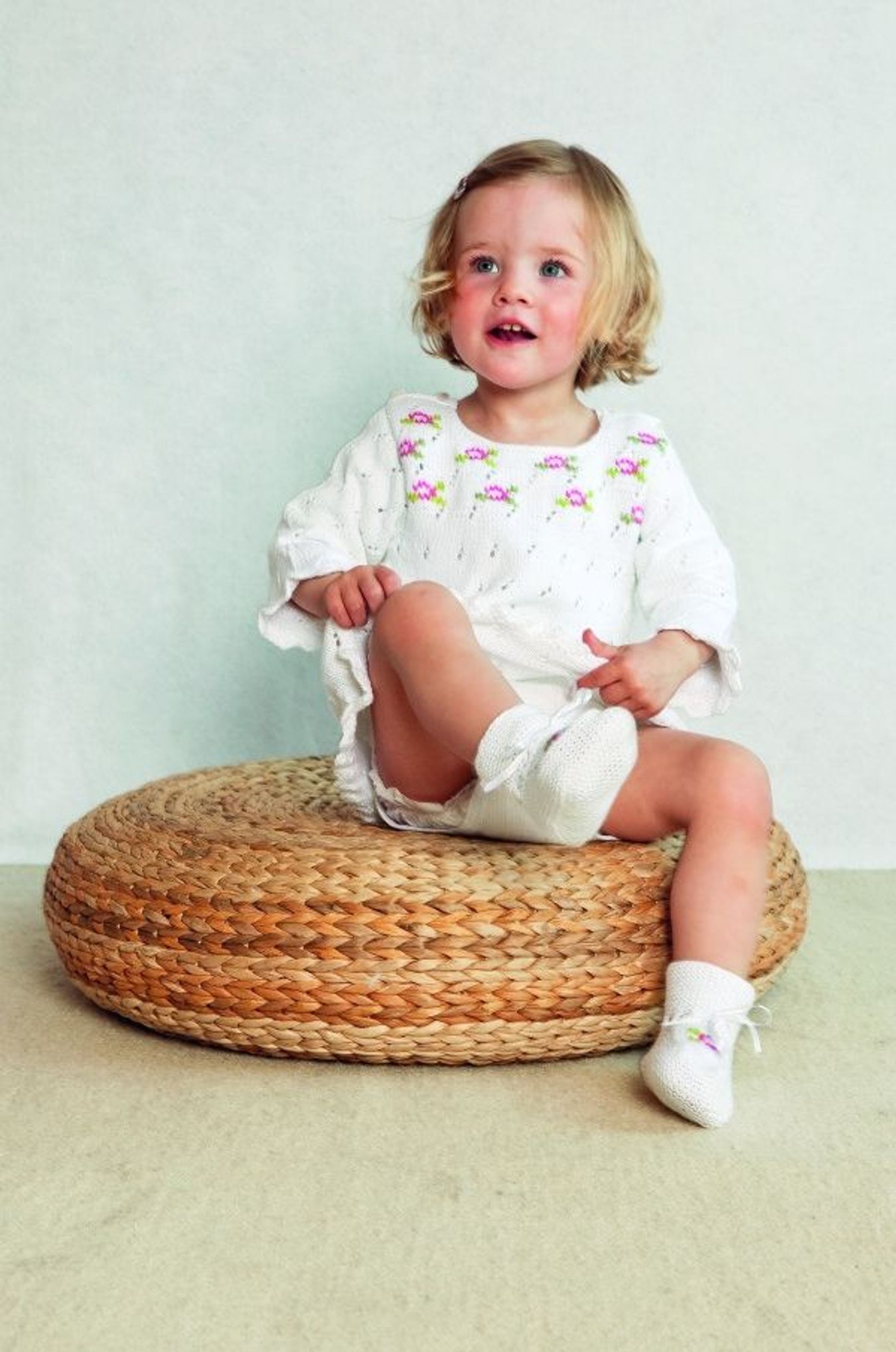 Baby Tunika med roser, sokker og lue-Baby 16-14 - Tunika med roser, sokker og lue