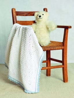 Baby Strikket teppe med heklet blondekant-Baby 16-8 - Strikket  teppe med heklet blondekant
