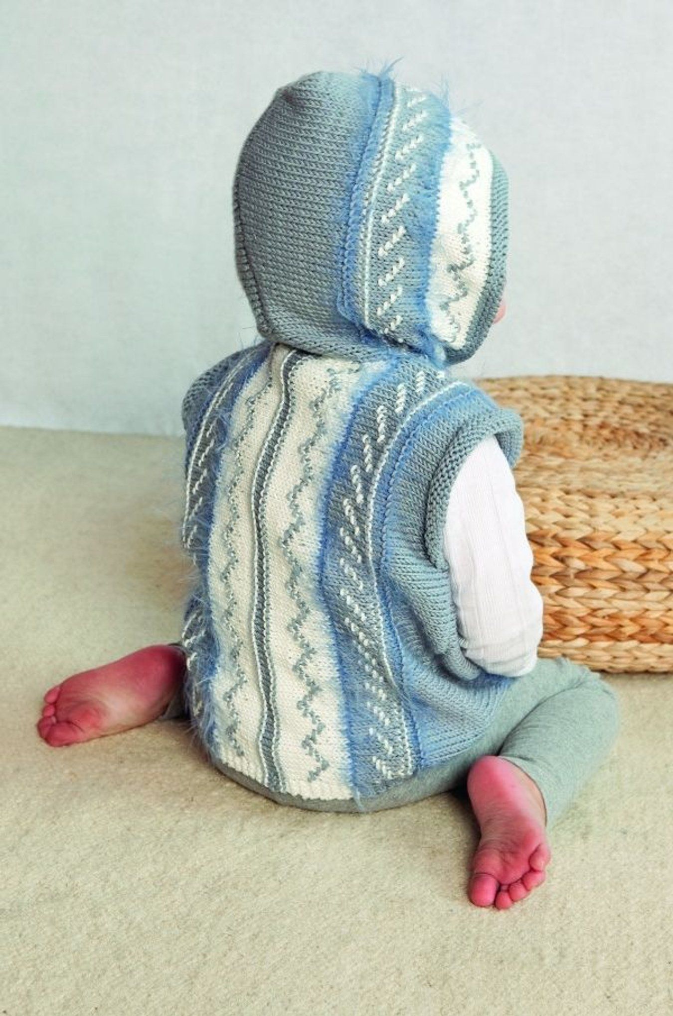 Baby Jakke, vest og lue-Baby 16-7 - Jakke, vest og lue