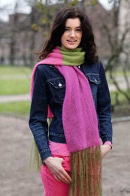 Mohair Rundstrikket skjerf-Mohair 2-19 - Rundstrikket skjerf