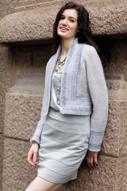 Mohair Perlestrikket bolero,strikket på tvers.-Mohair 2-16 - Perlestrikket bolero,strikket på tvers.