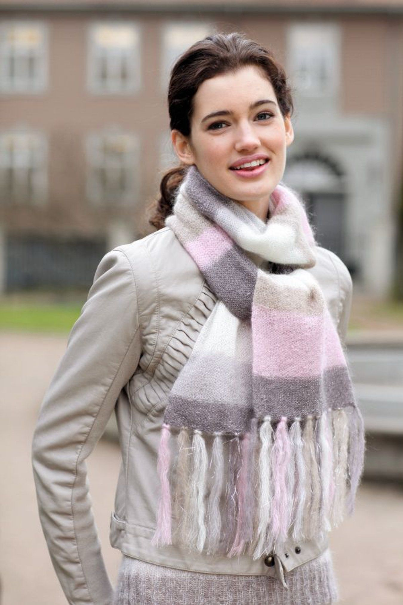 Mohair Rundstrikket skjerf-Mohair 2-14 - Rundstrikket skjerf
