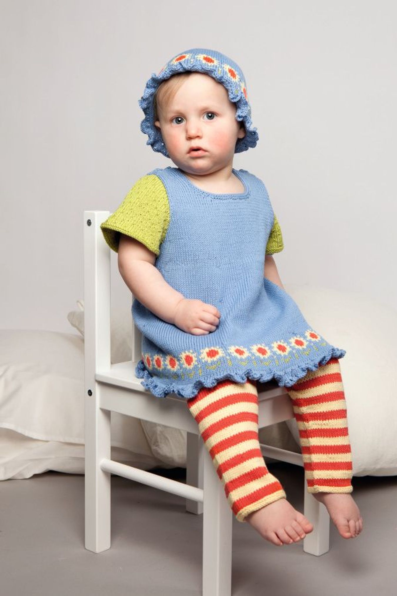 Baby Tunika, bukse og hatt-Baby 19-7 - Tunika, bukse og hatt