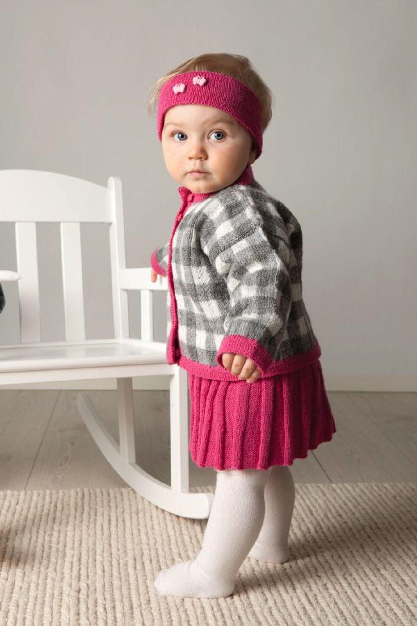 Baby Jakke, skjørt, hårbånd og bukse-Baby 20-12 - Jakke, skjørt, hårbånd og bukse