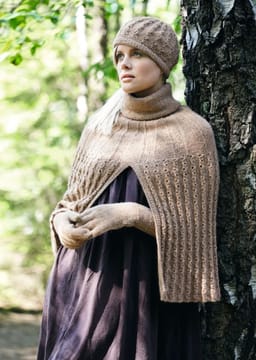 Alpakka Cape, alpelue og hansker-Alpakka 8-2 - Cape, alpelue og hansker