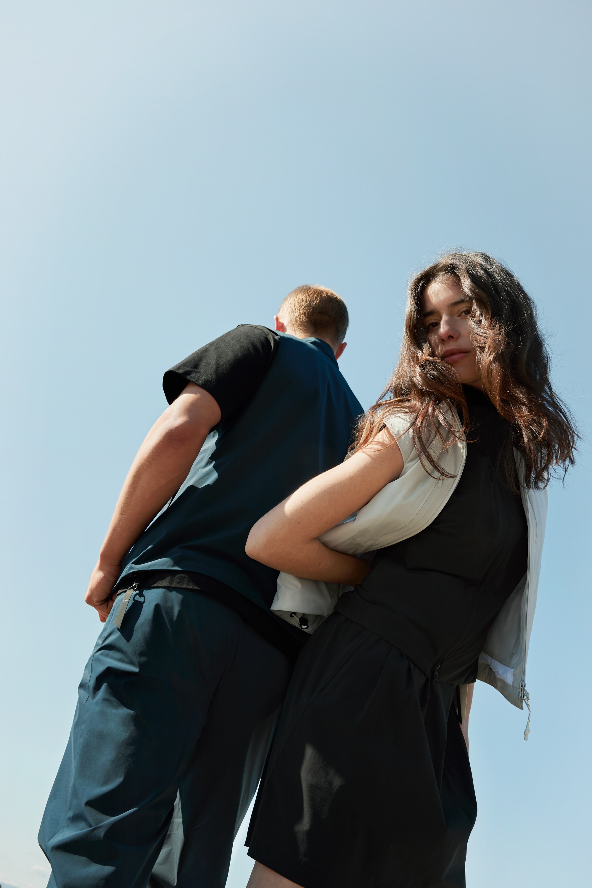 Man and woman wearing the lightweight Sorona capsule collection from BLÆST